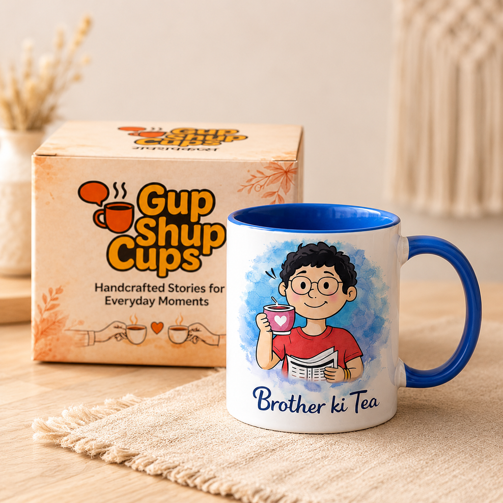 Brother Ki Mug with GupShupCups packaging