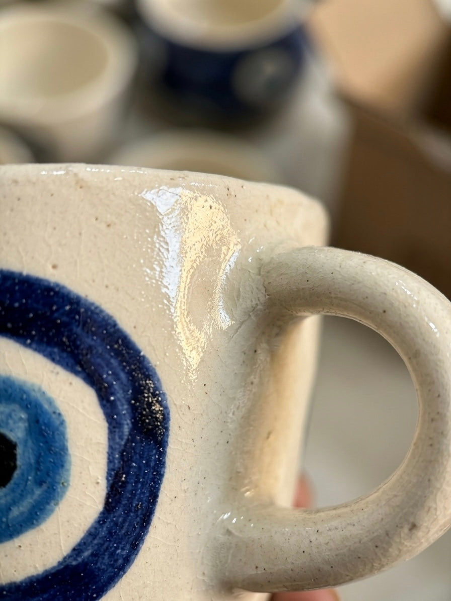 Nazar Chai Mug | Handcrafted Ceramic Mug with Nazar Design by GupShupCups