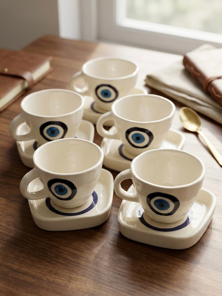 Nazar Chai Mug | Handcrafted Ceramic Mug with Nazar Design by GupShupCups