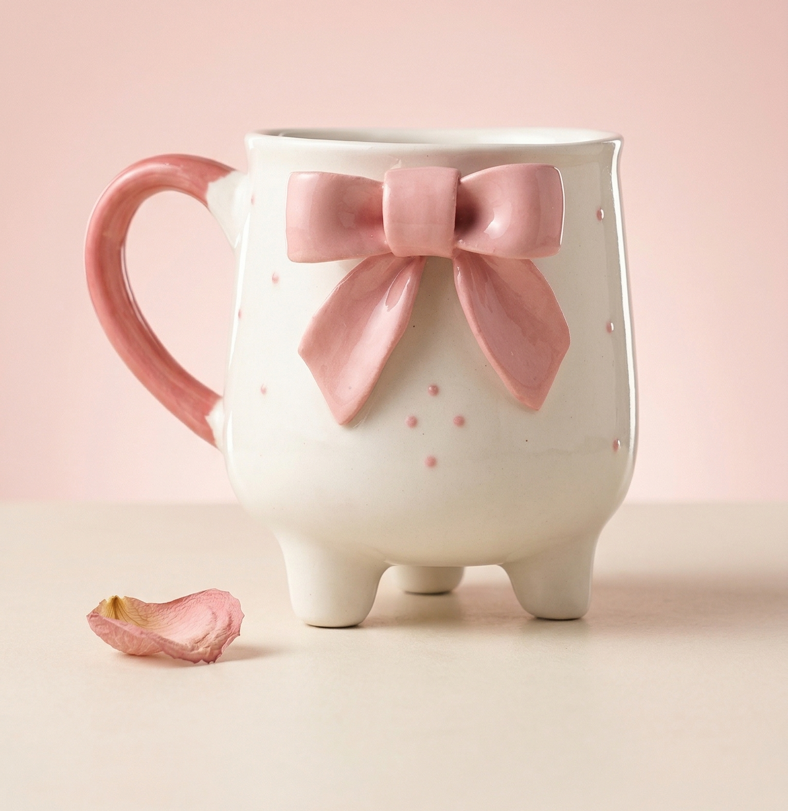 Pink Bow Mug – Cute Aesthetic Ceramic Coffee Mug for Gifting