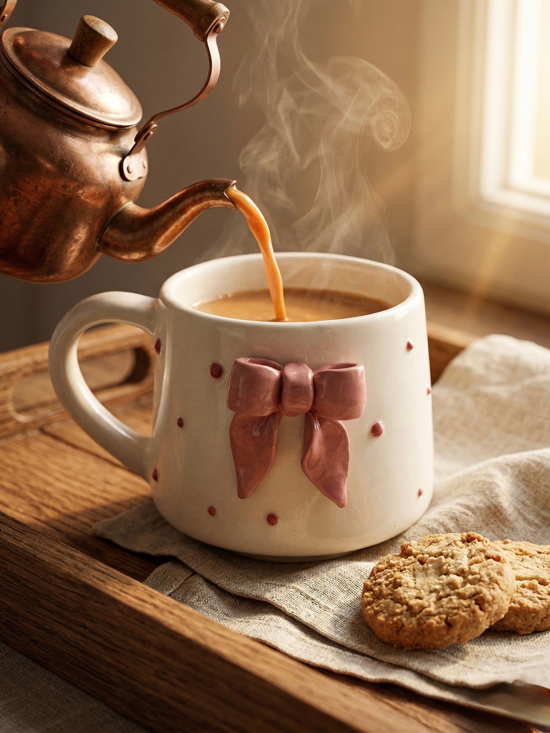 Pink Bow Mug – Cute Ceramic Tea & Coffee Mug for Gifting