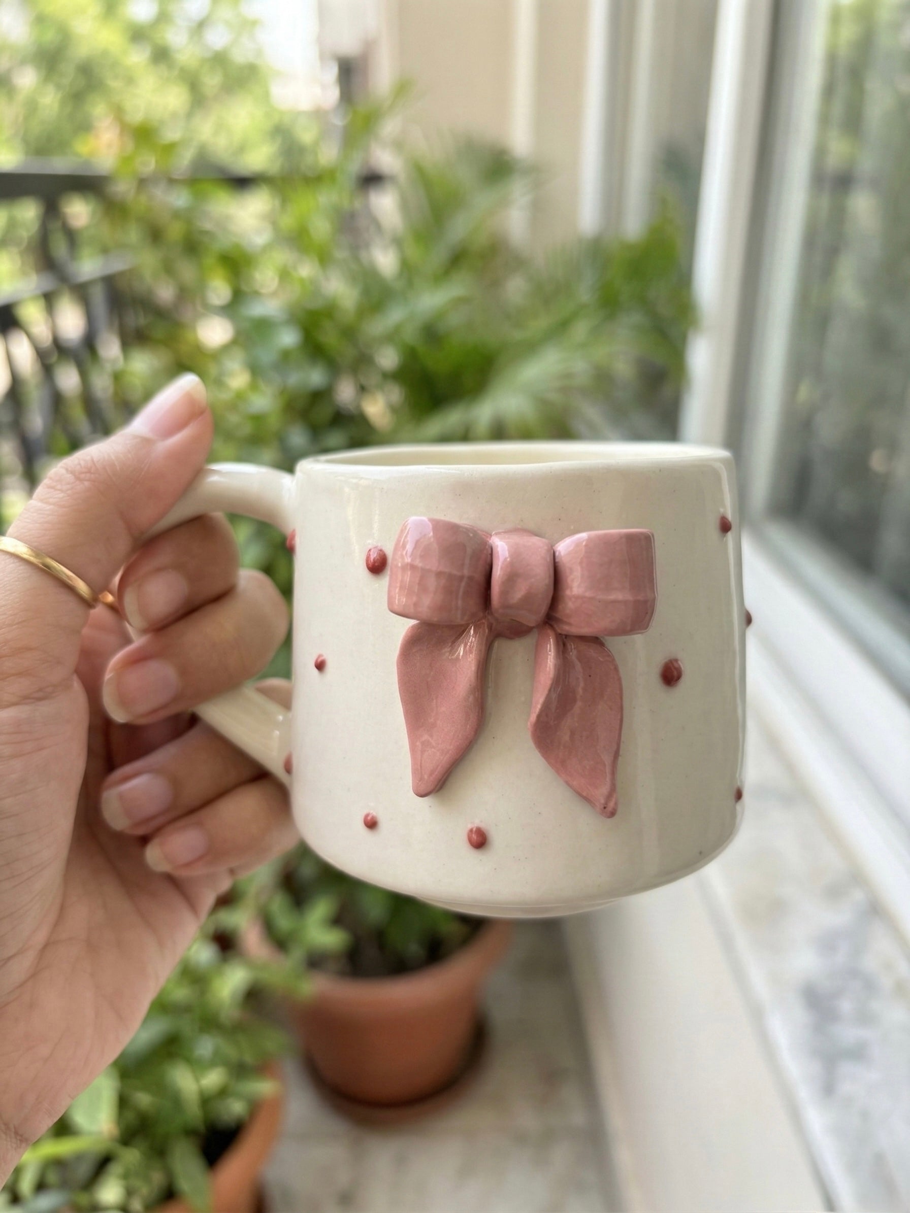 Pink Bow Mug – Cute Ceramic Tea & Coffee Mug for Gifting