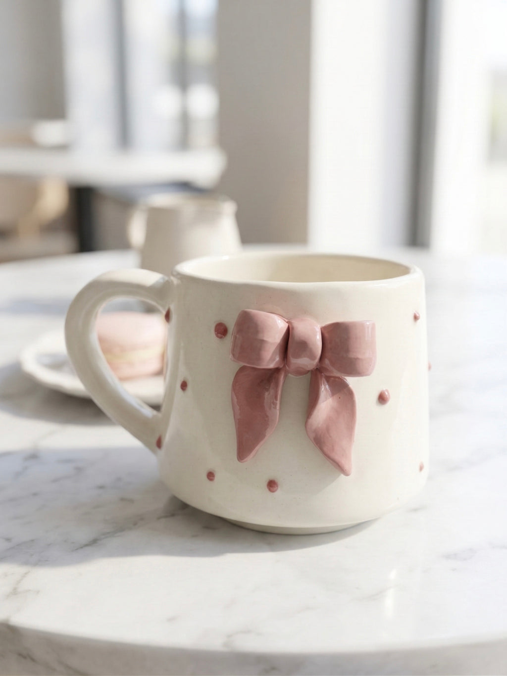 Pink Bow Mug – Cute Ceramic Tea & Coffee Mug for Gifting