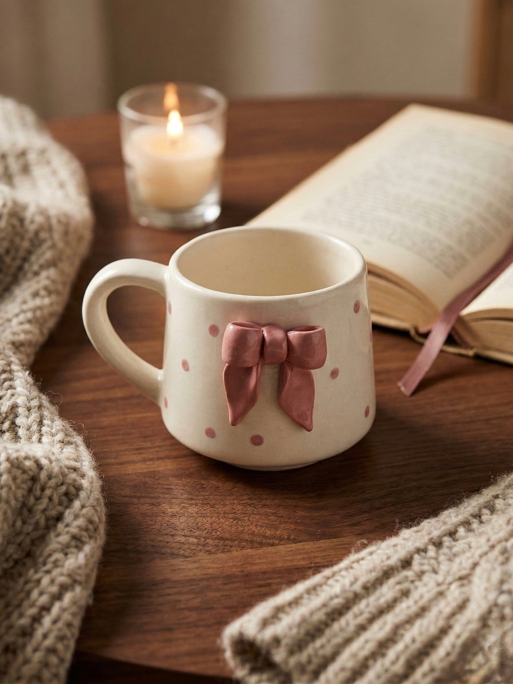 Pink Bow Mug – Cute Ceramic Tea & Coffee Mug for Gifting