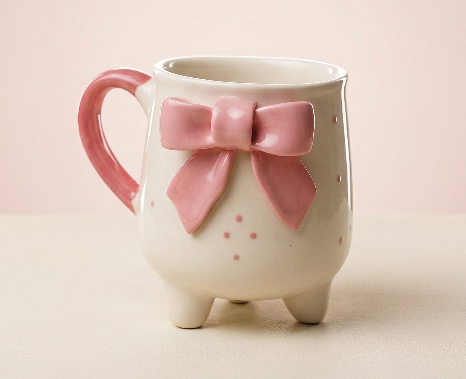Pink Bow Mug – Cute Aesthetic Ceramic Coffee Mug for Gifting