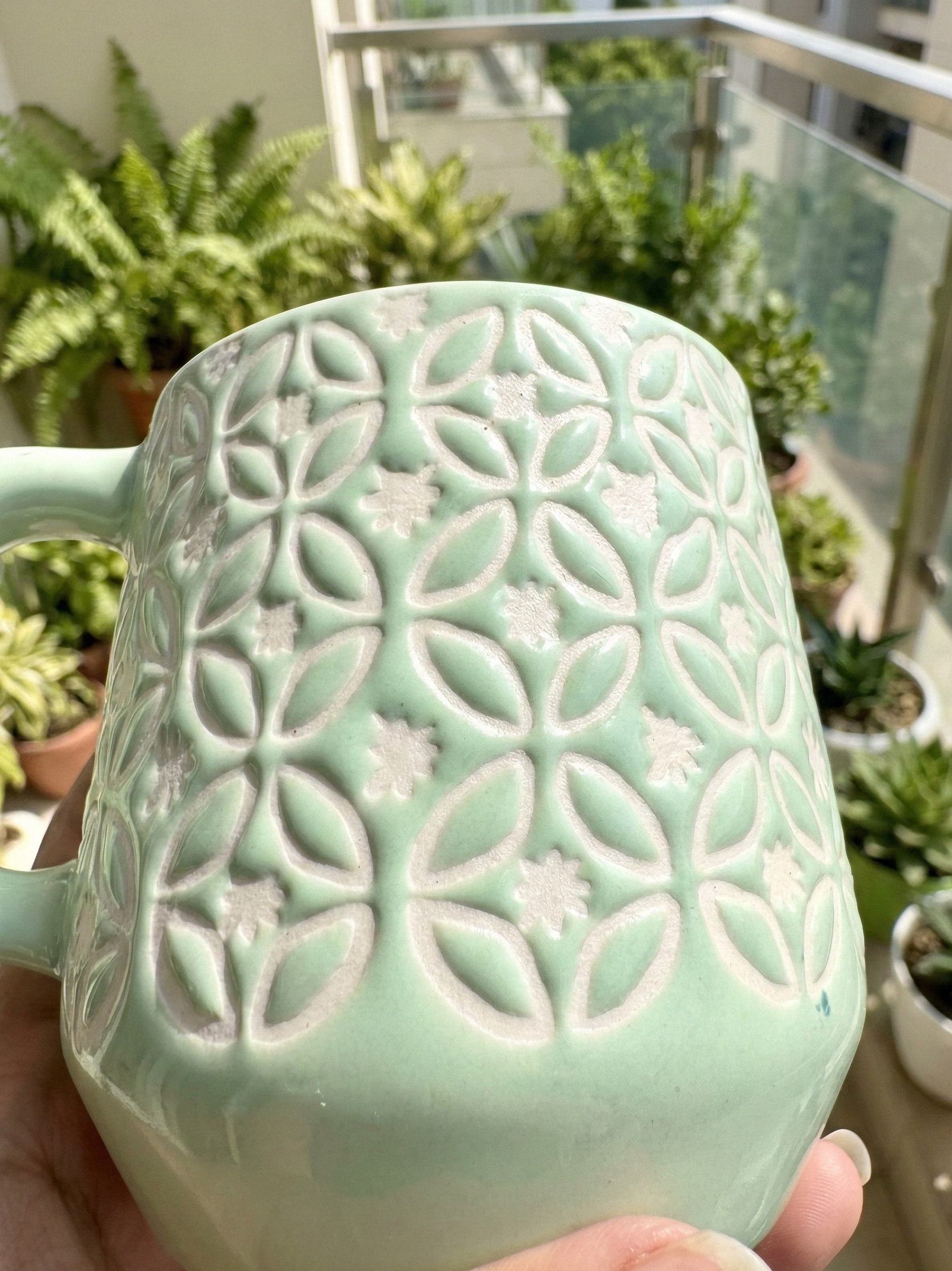 Geometric Print Ceramic Mug Set of 4 – Premium Tea & Coffee Mugs for Gifting