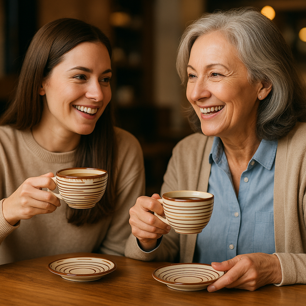 DesiBrew Swirl Mug & Saucer – Handcrafted Ceramic Set by GupShupCups