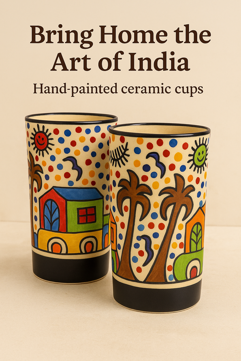 Handcrafted Glass Set | Artistic Drinking Glasses for Home, Guests & Premium Gifting