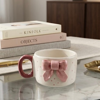 Pink Bow Mug – Cute Aesthetic Coffee Mug for Gifting