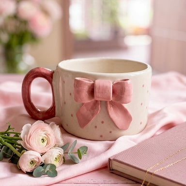 Pink Bow Mug – Cute Aesthetic Coffee Mug for Gifting