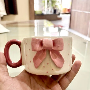 Pink Bow Mug – Cute Aesthetic Coffee Mug for Gifting