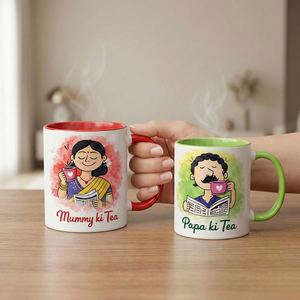 Papa Mummy Mug Set of 2 – Ceramic Gift Set for Parents | Parents Mug India