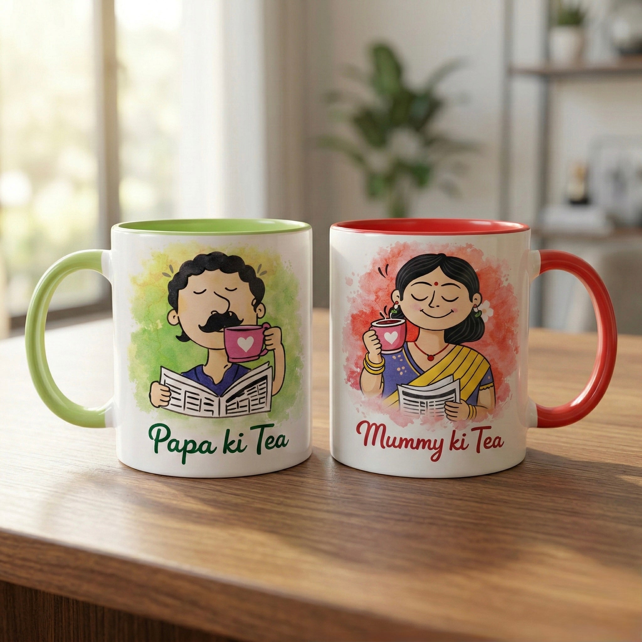 Papa Mummy Mug Set of 2 – Ceramic Gift Set for Parents | Parents Mug India