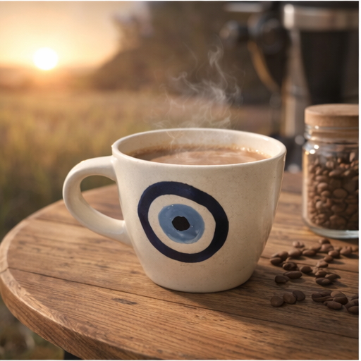 Nazar Chai Mug | Handcrafted Ceramic Mug with Nazar Design by GupShupCups