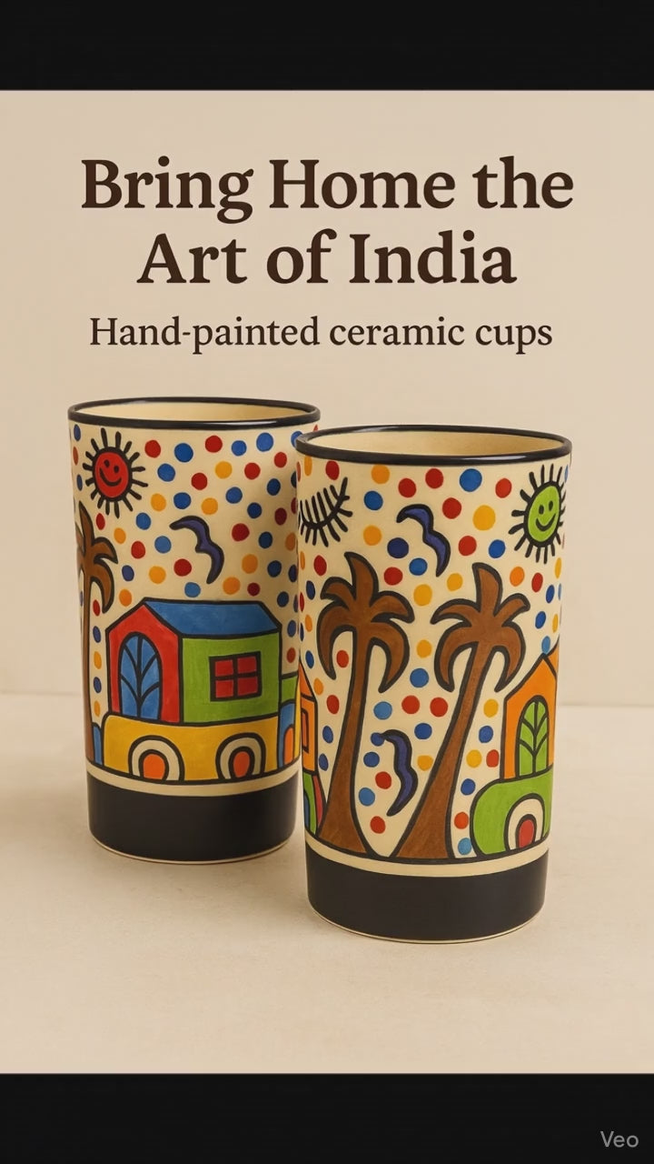 Handcrafted Glass Set | Artistic Drinking Glasses for Home, Guests & Premium Gifting