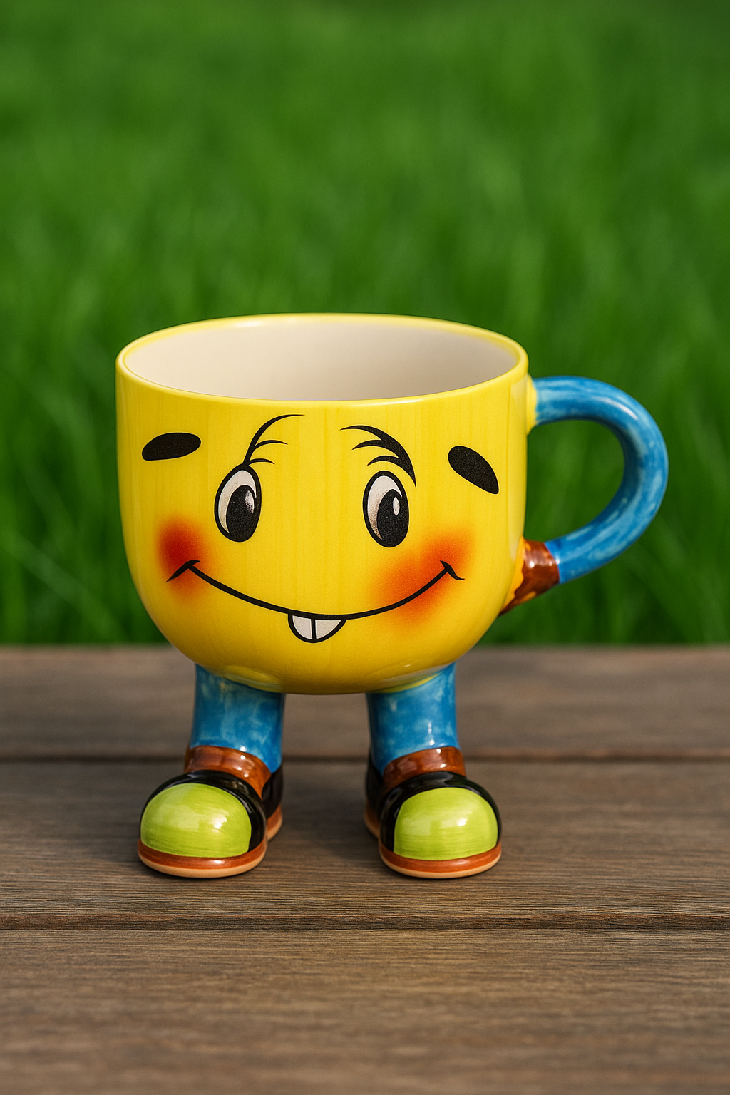 Happy Legs Ceramic Mug – Smiley Cup with Shoes